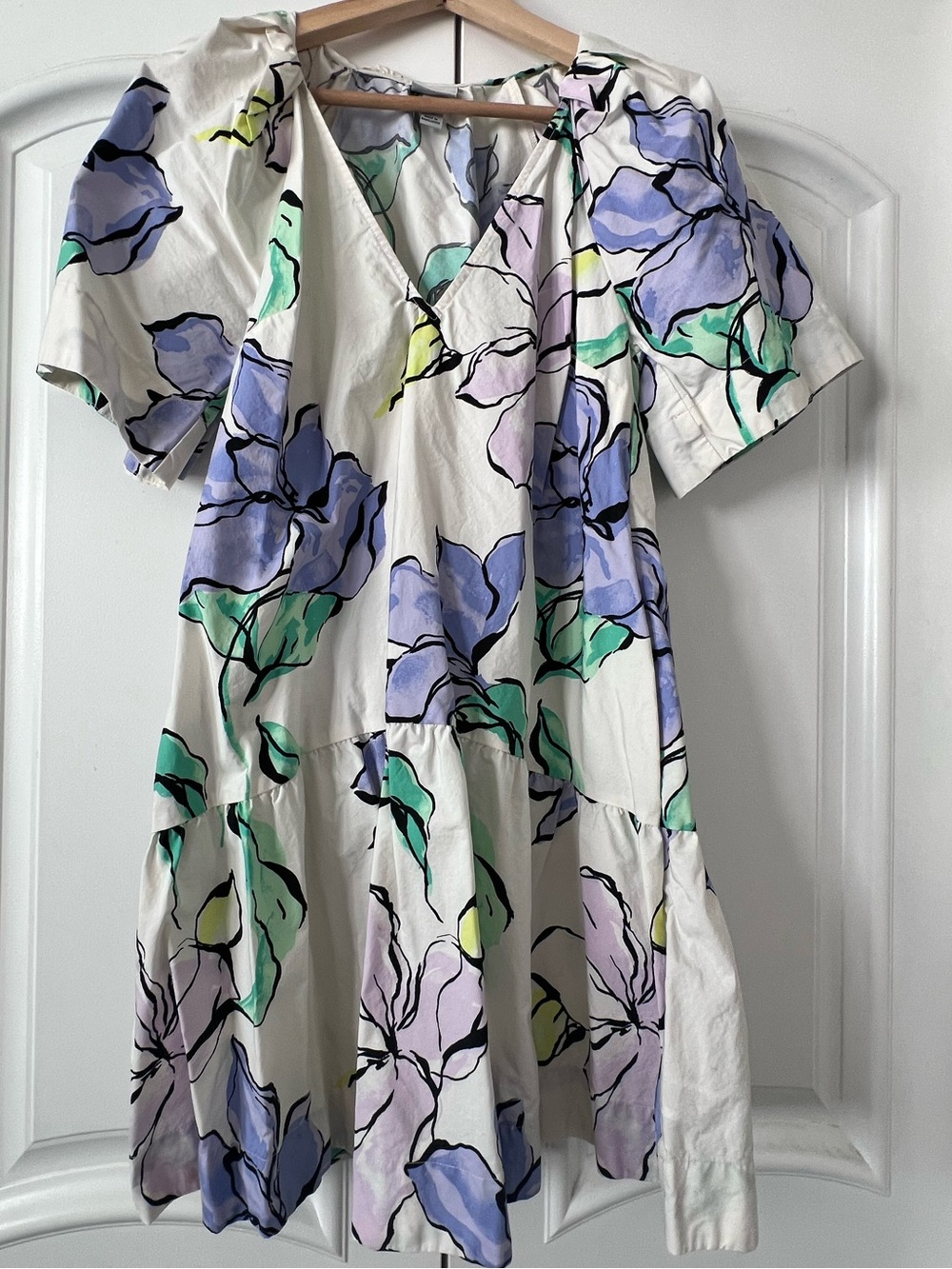a new day White Mini Dress with Lavender & Mint Floral Print